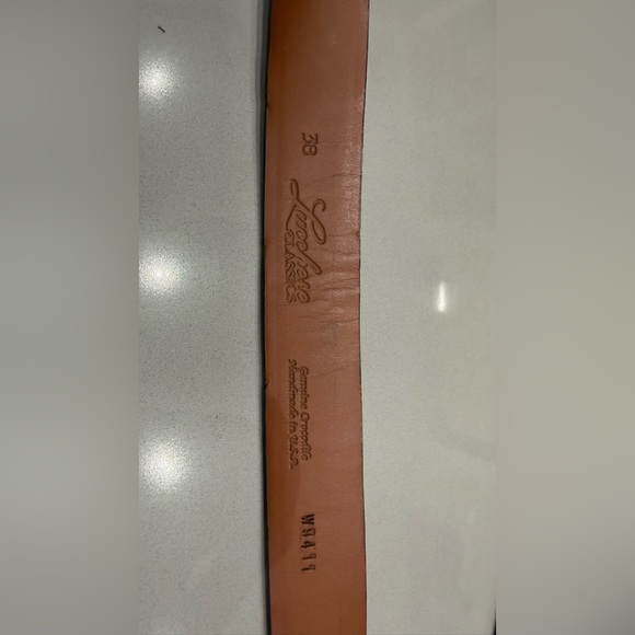 LUCCHESE ULTRA BELLY CAIMAN - Men's Sienna Dark Brown Leather Belt - Picture 7 of 7